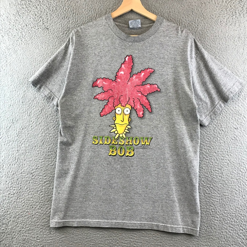 Vintage Simpsons Sideshow Bob T Shirt Gray Stanley Desantis Mens Large